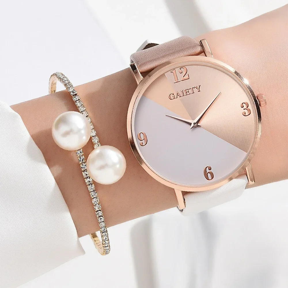 Damenuhr Set mit Armband (Rosè)