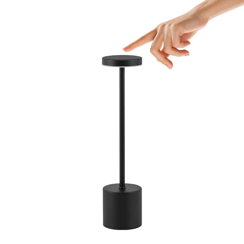 Classic Metal Touch Sensor LED Table Lamp Rechargeable Desk Lamp 3 Colors Creative Ambient Light Bar Room Decor Night Light