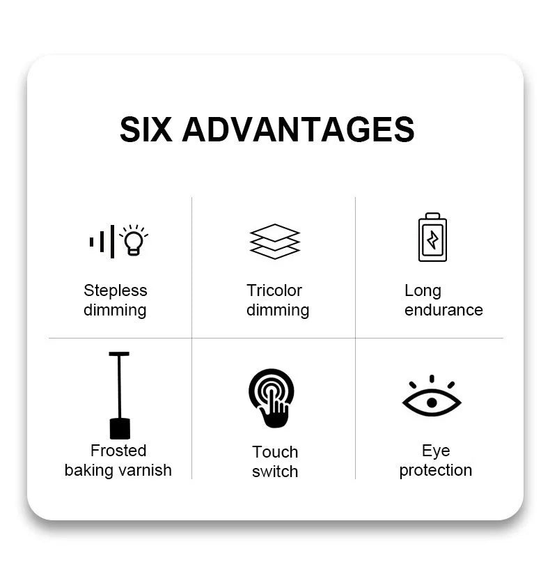 Classic Metal Touch Sensor LED Table Lamp Rechargeable Desk Lamp 3 Colors Creative Ambient Light Bar Room Decor Night Light