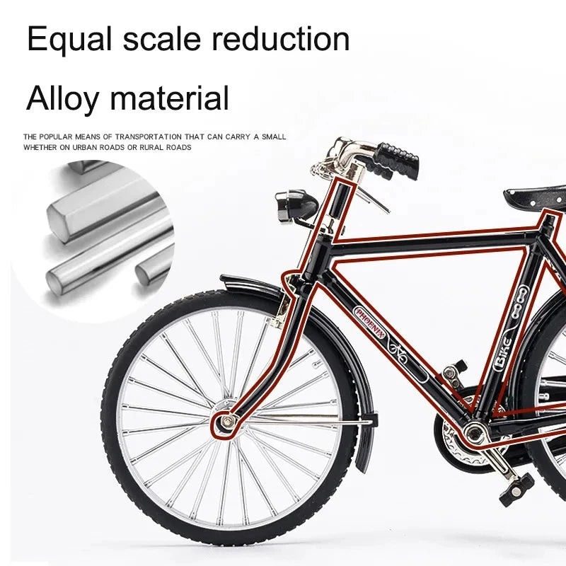 1:10 Mini Retro Alloy DIY Bicycle