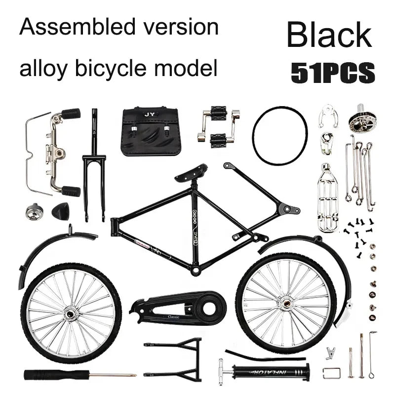 1:10 Mini Retro Alloy DIY Bicycle